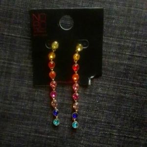 Rainbow rhinestones earrings NWT